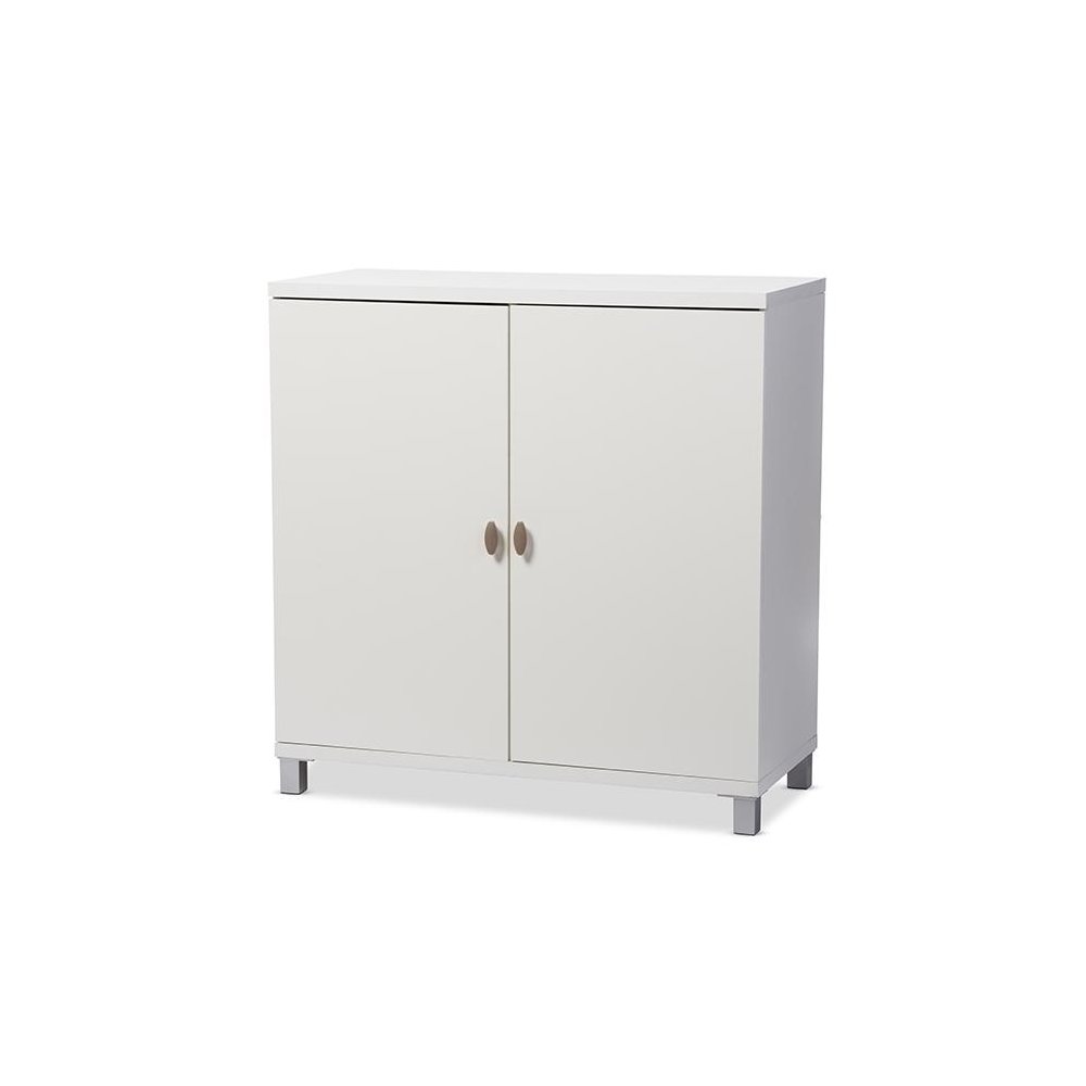 White Wood Entryway Handbags or School Bags Storage Sideboard Cabinet