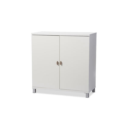 White Wood Entryway Handbags or School Bags Storage Sideboard Cabinet
