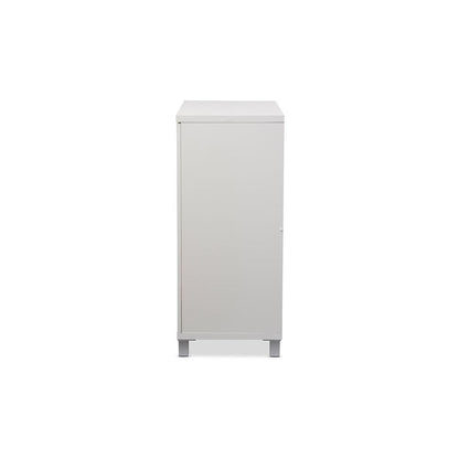 White Wood Entryway Handbags or School Bags Storage Sideboard Cabinet