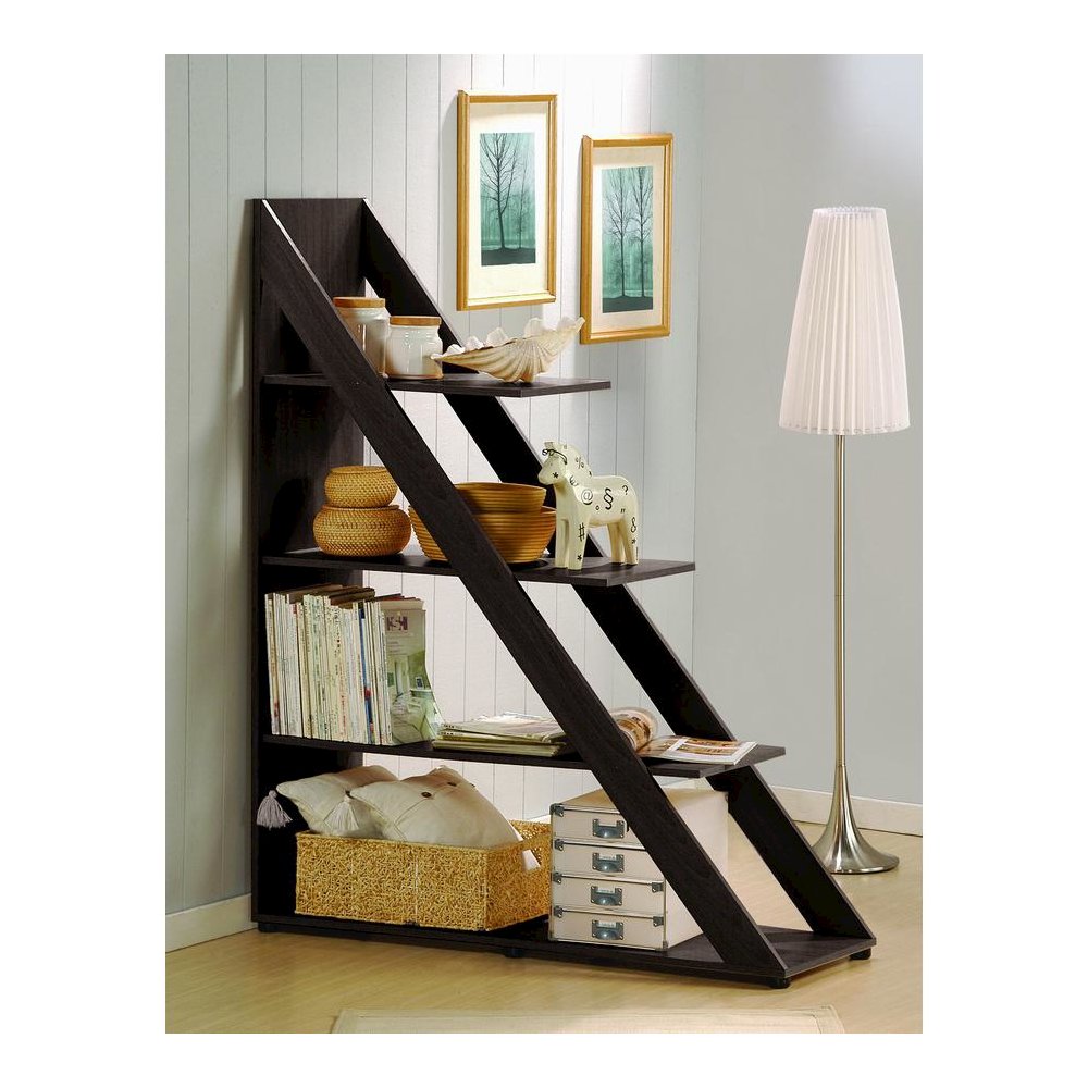 Baxton Studio Psinta Dark Brown Modern Shelving Unit