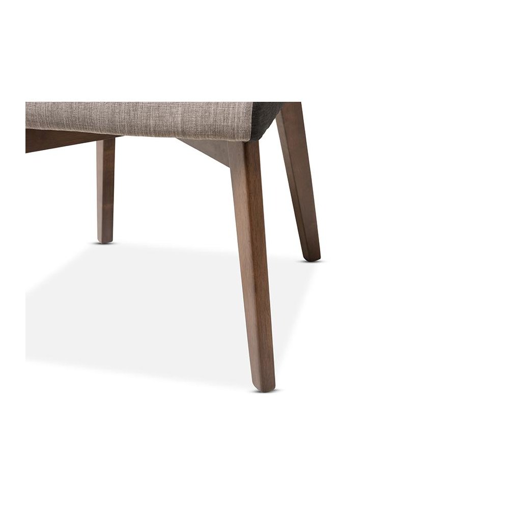 Baxton Studio Kimberly Mid-Century Modern Walnut Wood Round 5-Piece Dining Set