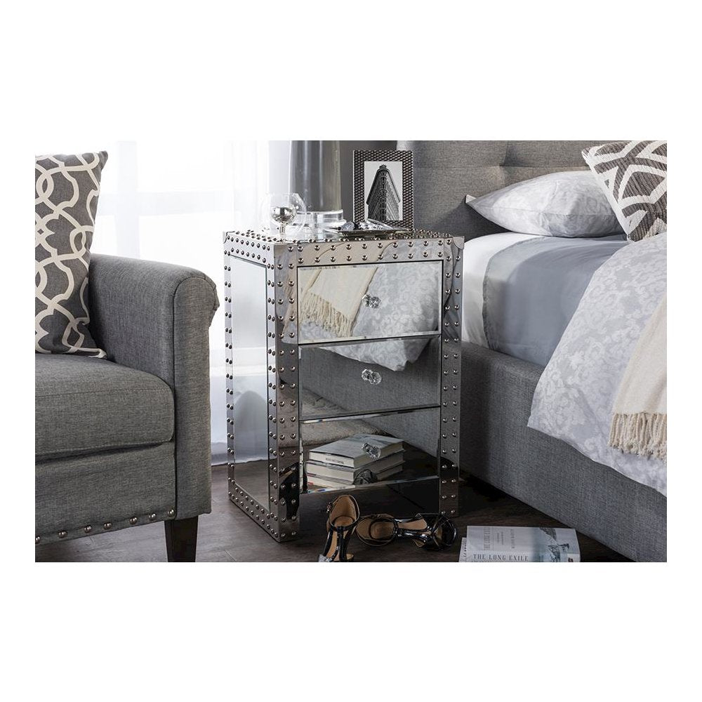 Azura Modern and Contemporary Hollywood Regency Glamour Style End Table