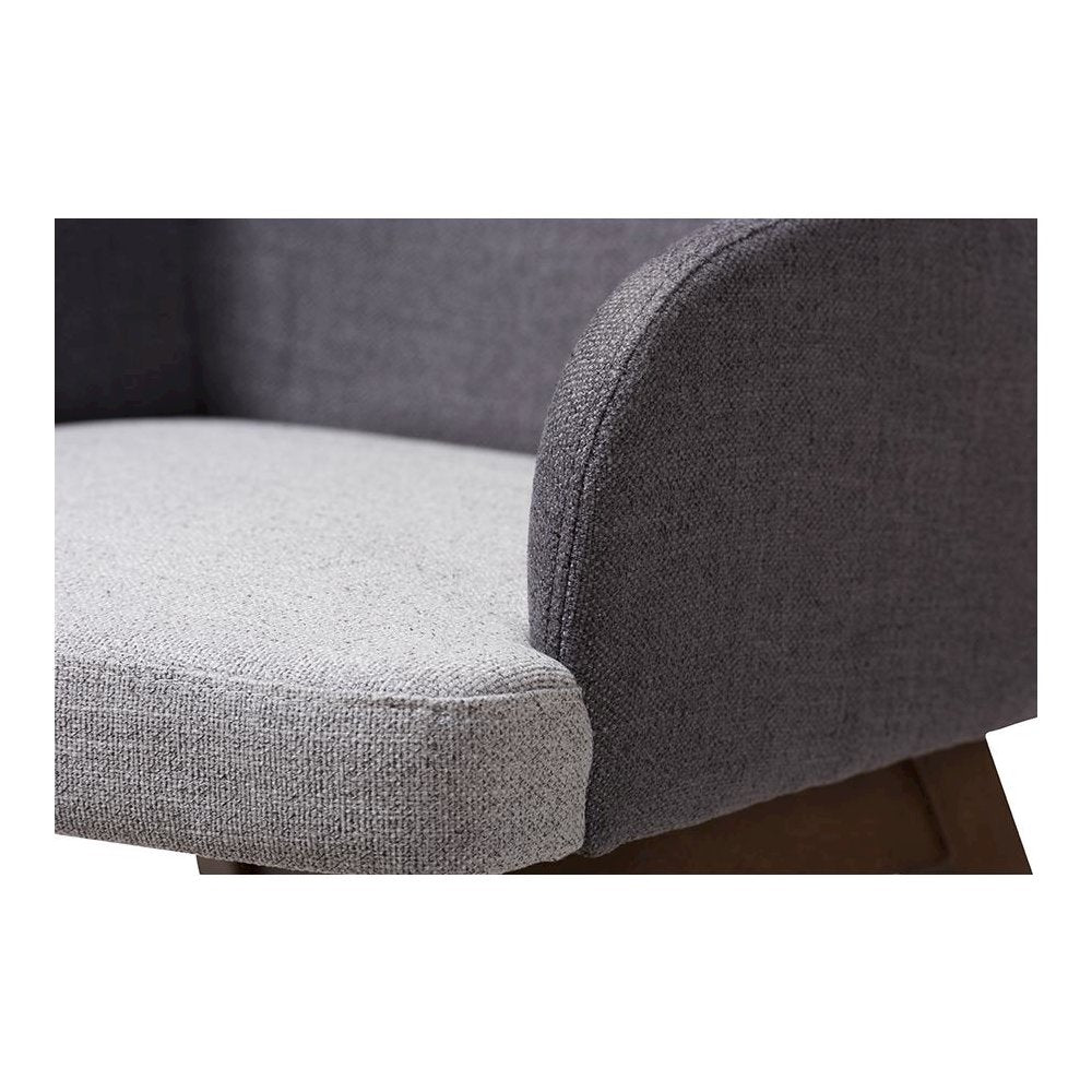 Baxton Studio Monte Mid-Century Modern Two-Tone Grey Fabric Armchair (Set of 2)