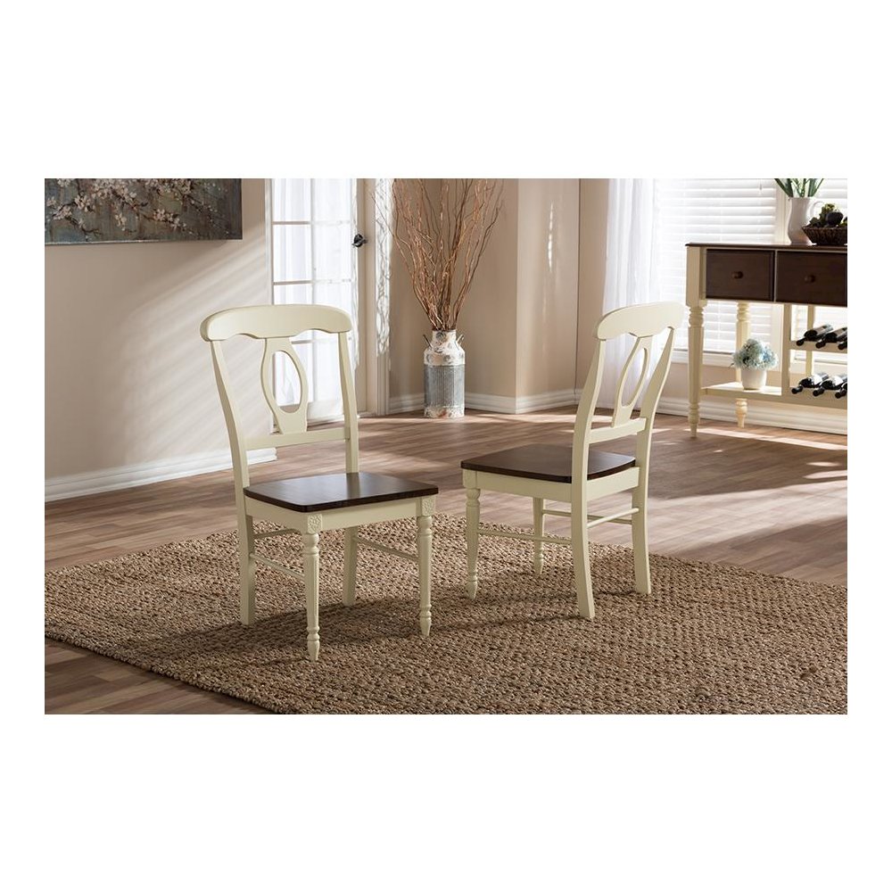 "Cherry" Brown Finishing Wood Dining Chair