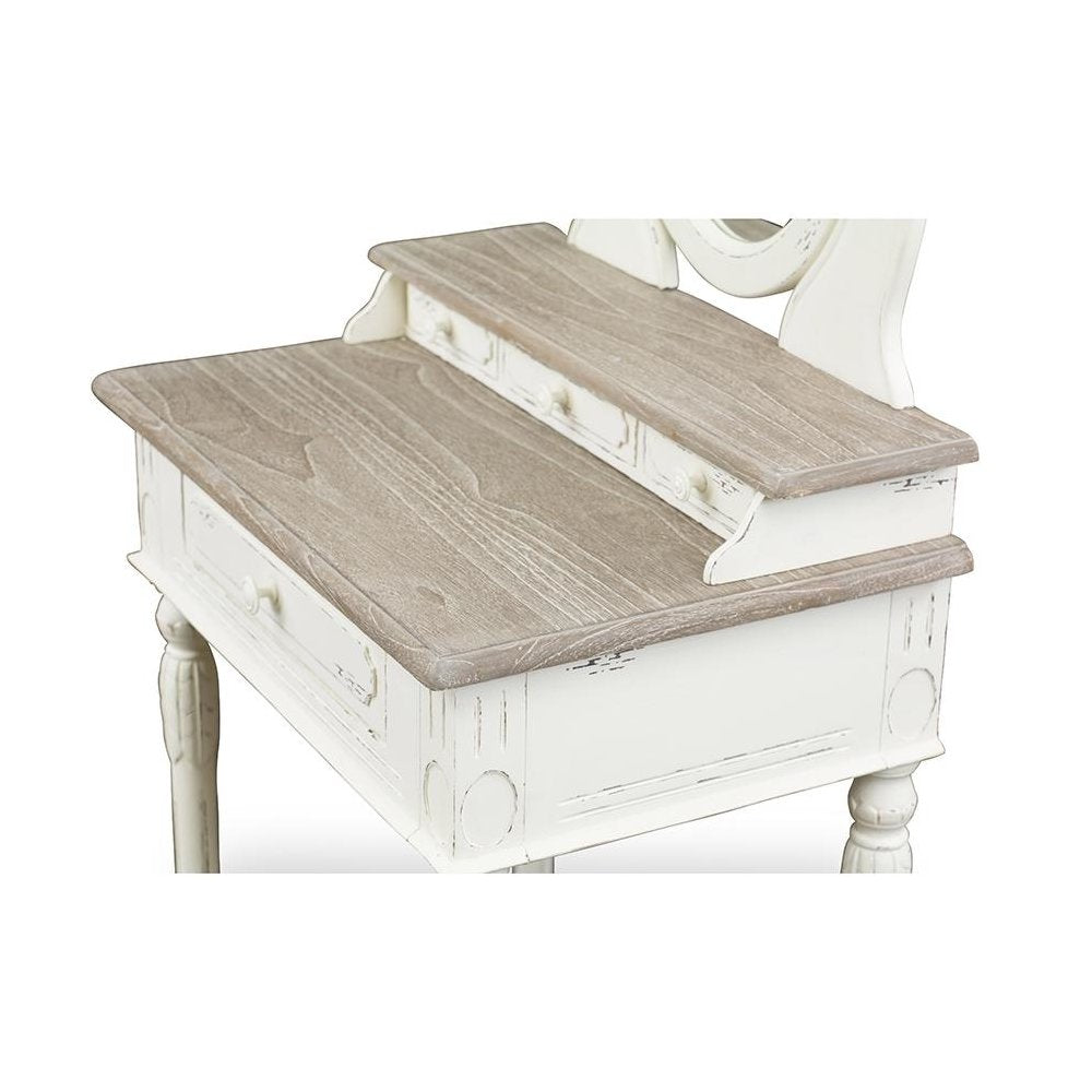 Baxton Studio Anjou Traditional French Accent Dressing Table with Mirror