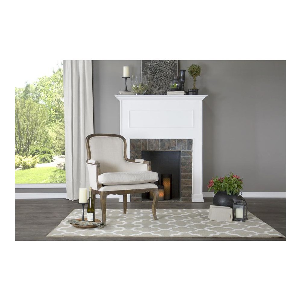 Baxton Studio Napoleon Traditional French Accent Chair-Ash