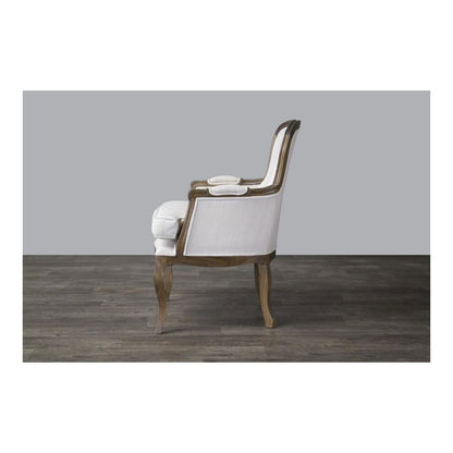 Baxton Studio Napoleon Traditional French Accent Chair-Ash