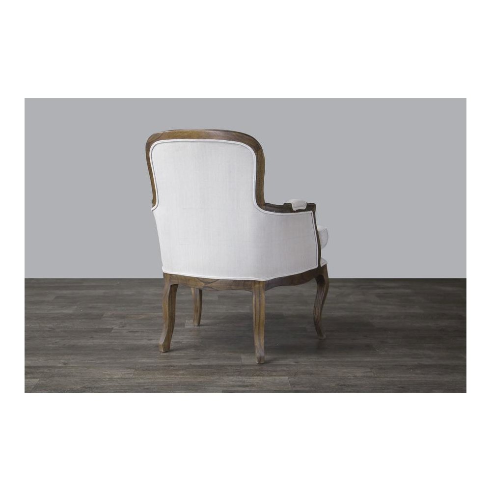 Baxton Studio Napoleon Traditional French Accent Chair-Ash