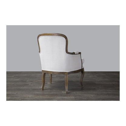 Baxton Studio Napoleon Traditional French Accent Chair-Ash