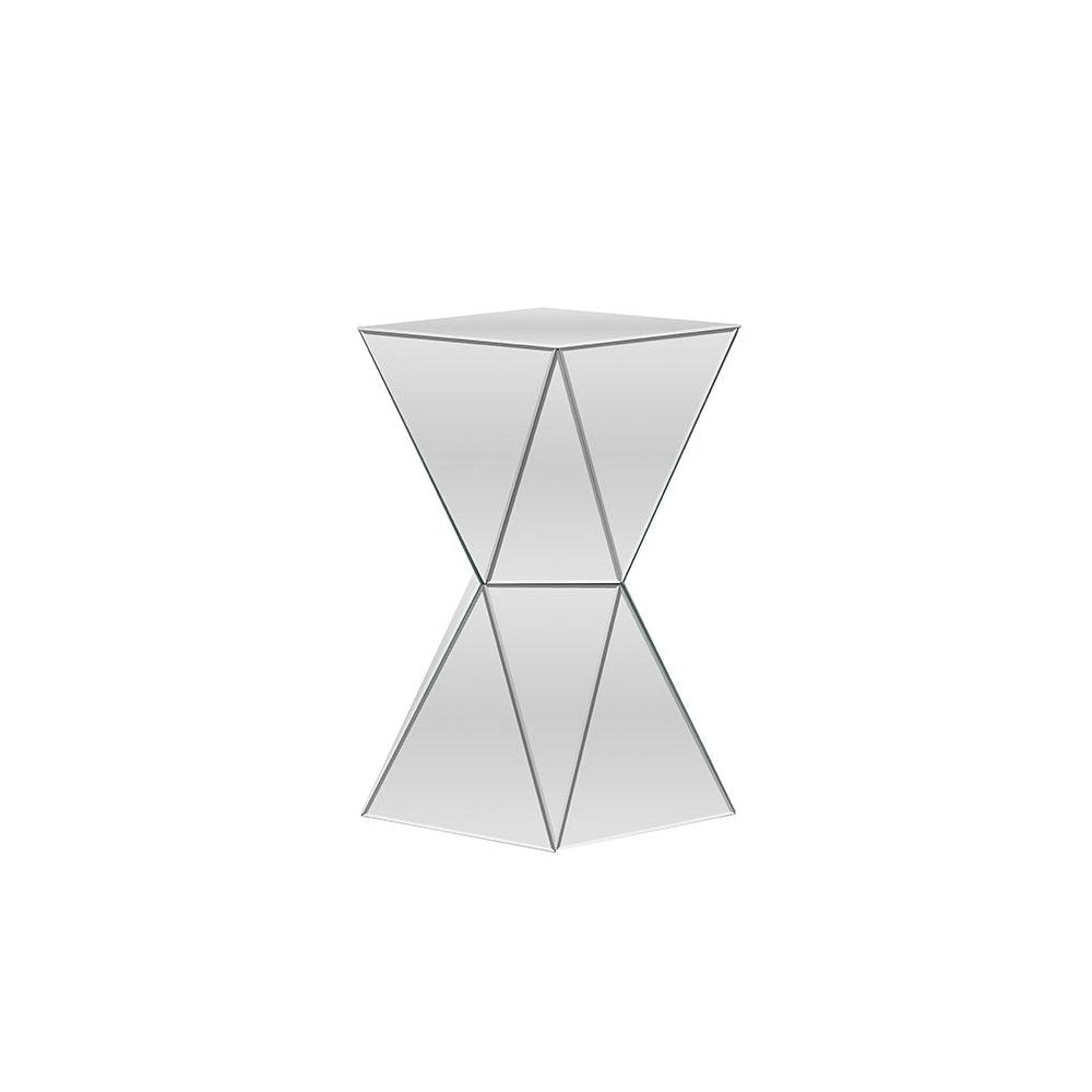 Baxton Studio Rebecca Contemporary Multi-Faceted Mirrored Side Table