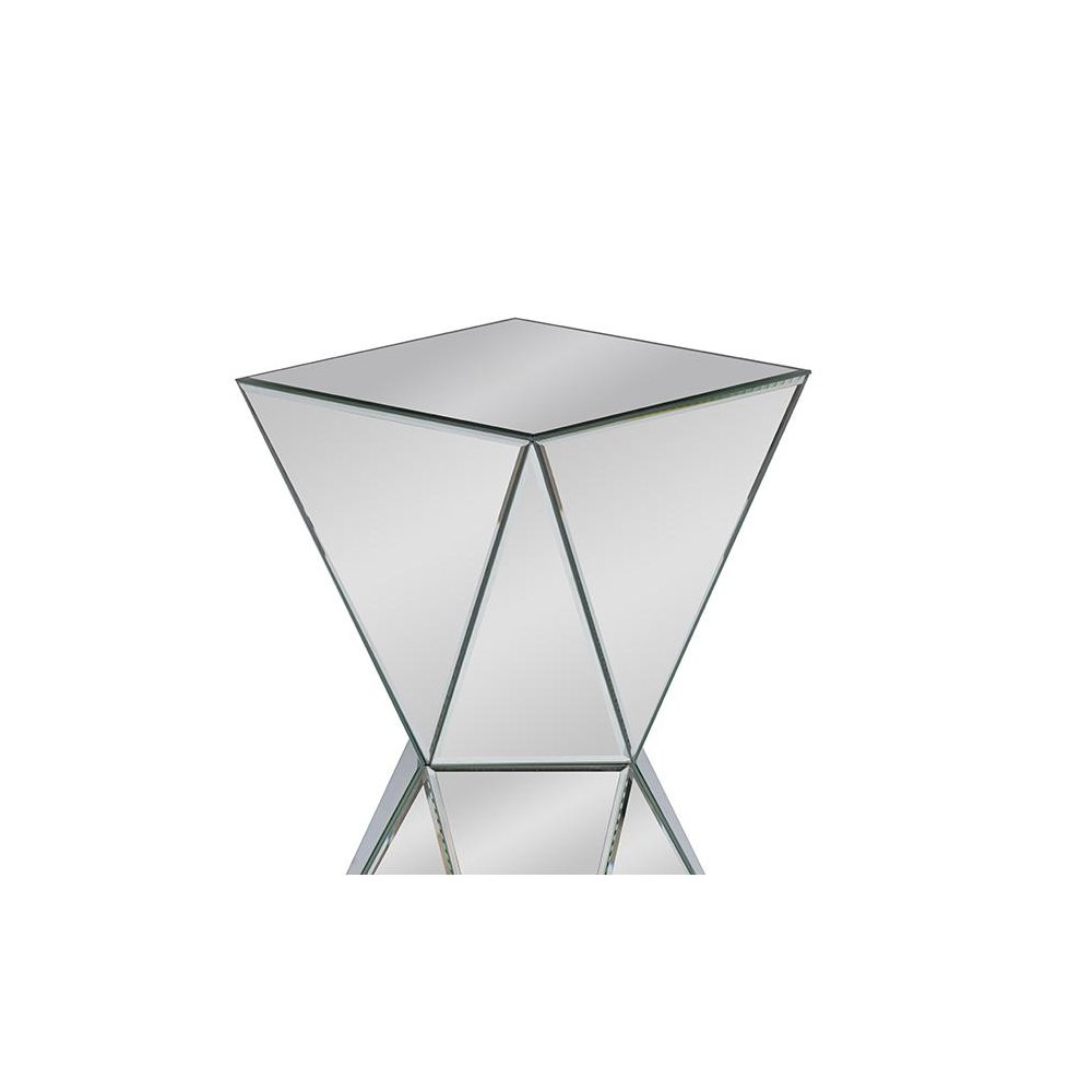 Baxton Studio Rebecca Contemporary Multi-Faceted Mirrored Side Table