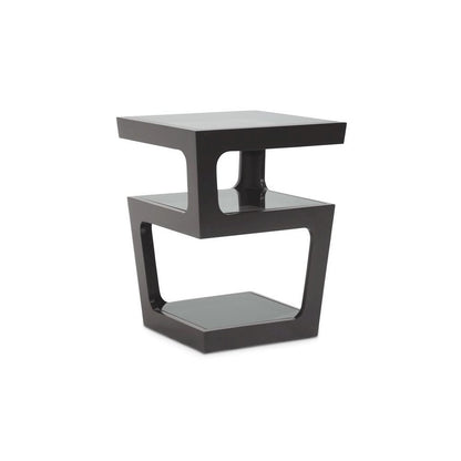 Baxton Studio Clara Black Modern End Table with 3-Tiered Glass Shelves
