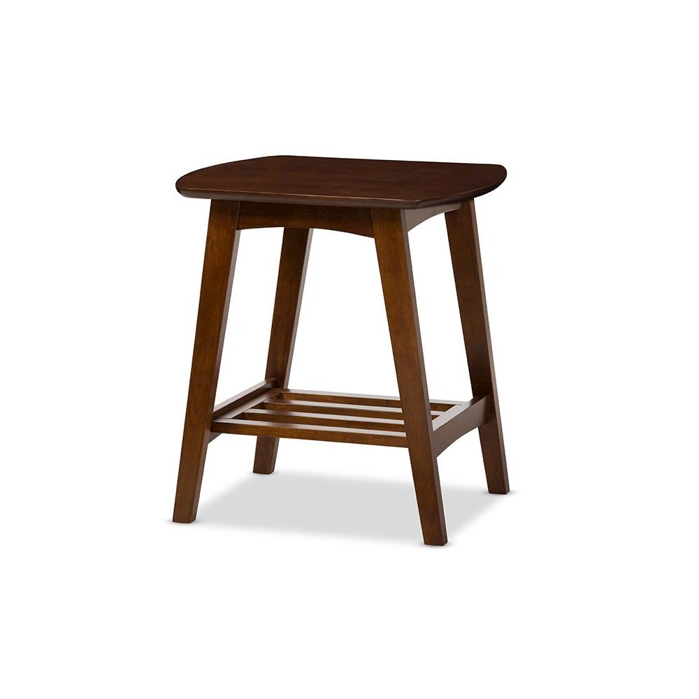 Sacramento Mid-century Modern Scandinavian Style Dark Walnut End Table