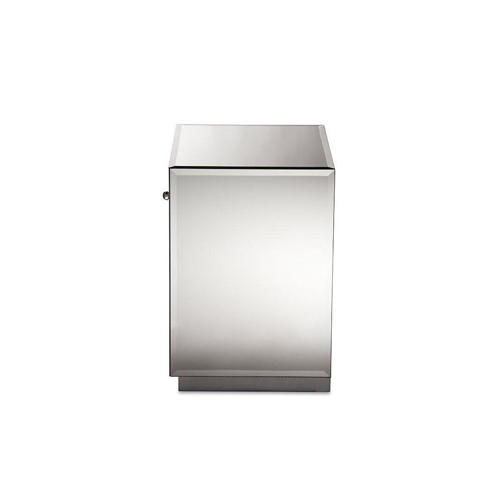 Hollywood Glamour Style 1-drawer and 1-shelf End Table