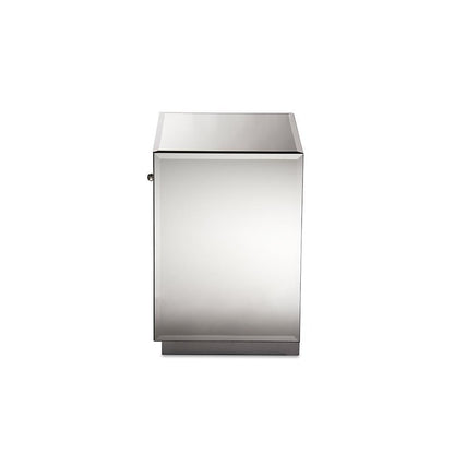 Hollywood Glamour Style 1-drawer and 1-shelf End Table