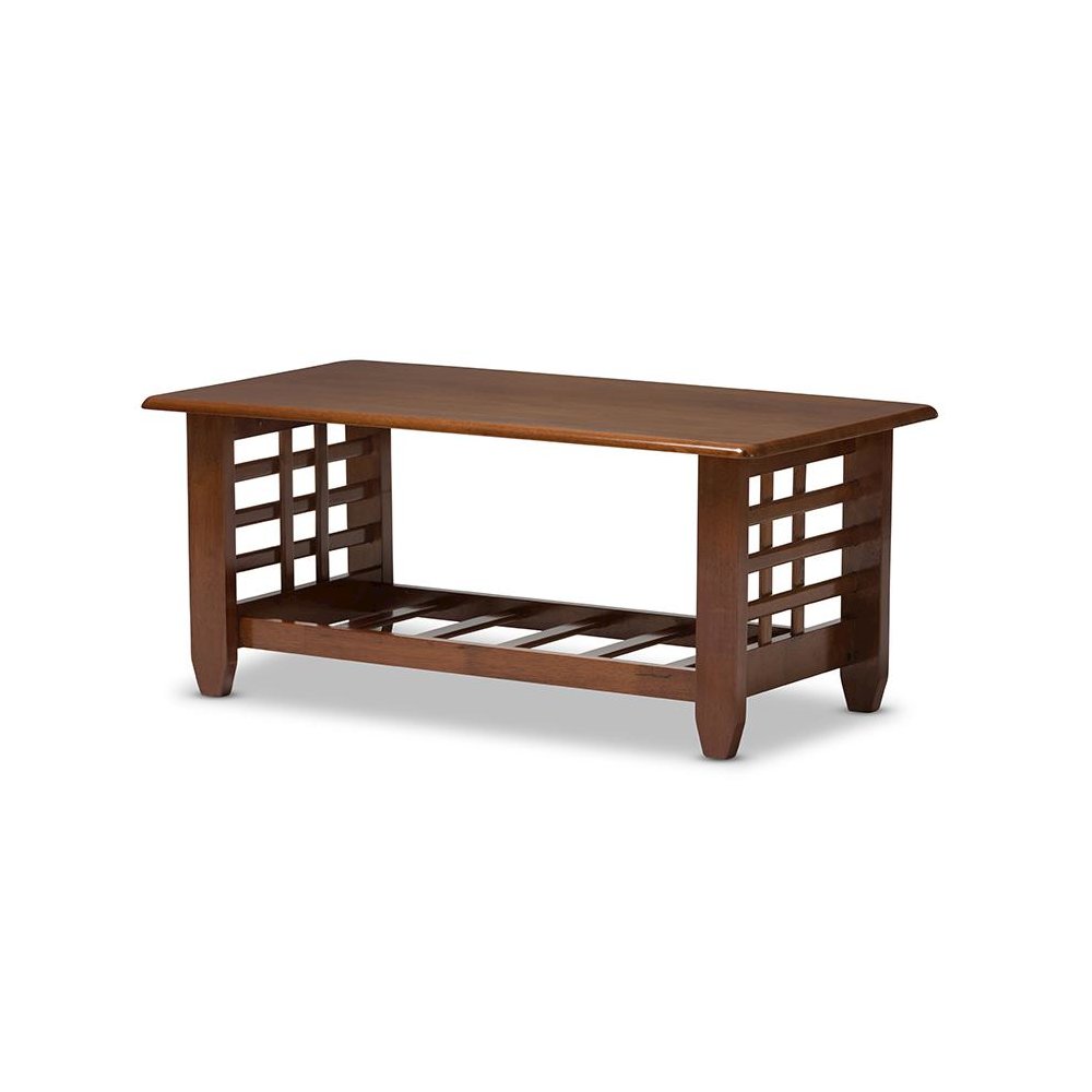 Cherry Finished Brown Wood Living Room Occasional Coffee Table