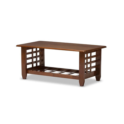Cherry Finished Brown Wood Living Room Occasional Coffee Table