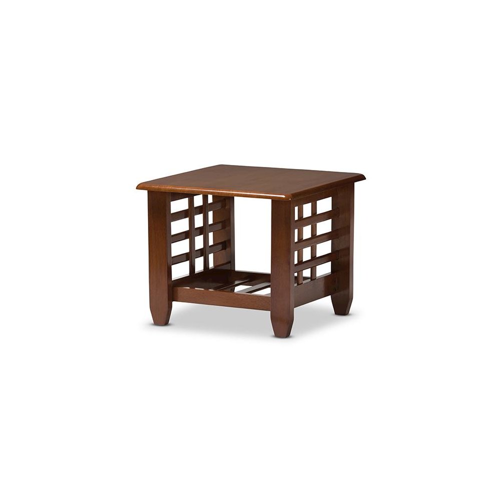 Cherry Finished Brown Wood Living Room Occasional End Table