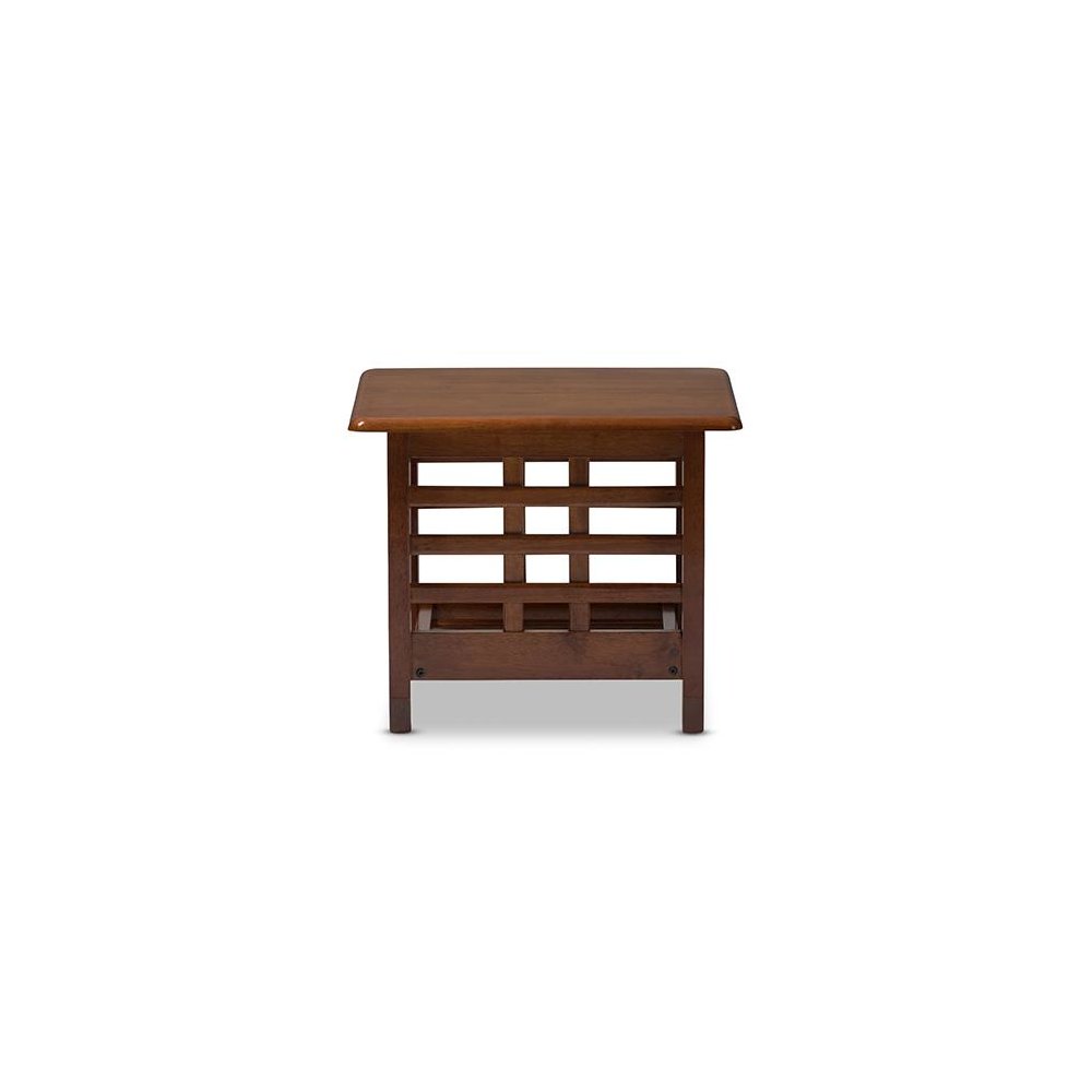 Cherry Finished Brown Wood Living Room Occasional End Table