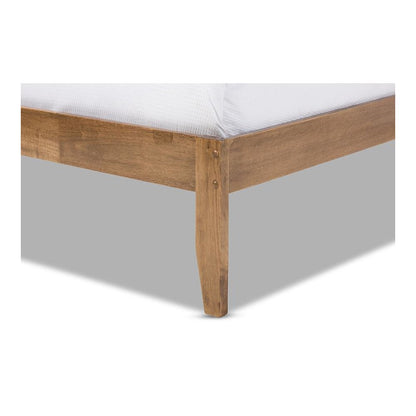 Trina Contemporary Tree Branch Inspired Walnut Wood Queen Size Platform Bed