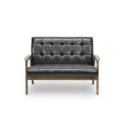 Baxton Studio Mid-Century Masterpieces Loveseat-Brown