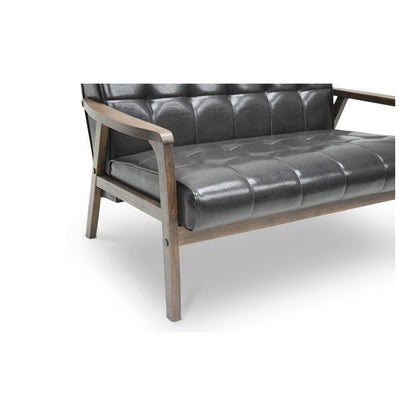 Baxton Studio Mid-Century Masterpieces Loveseat-Brown