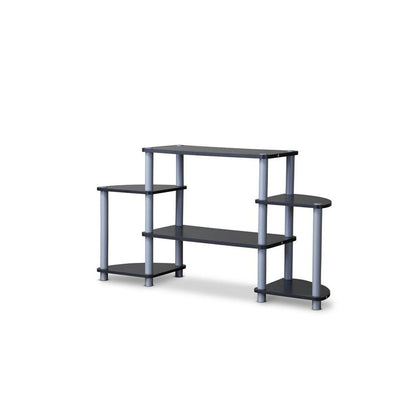 Baxton Studio Orbit Black and Silver 3-Tier TV Stand