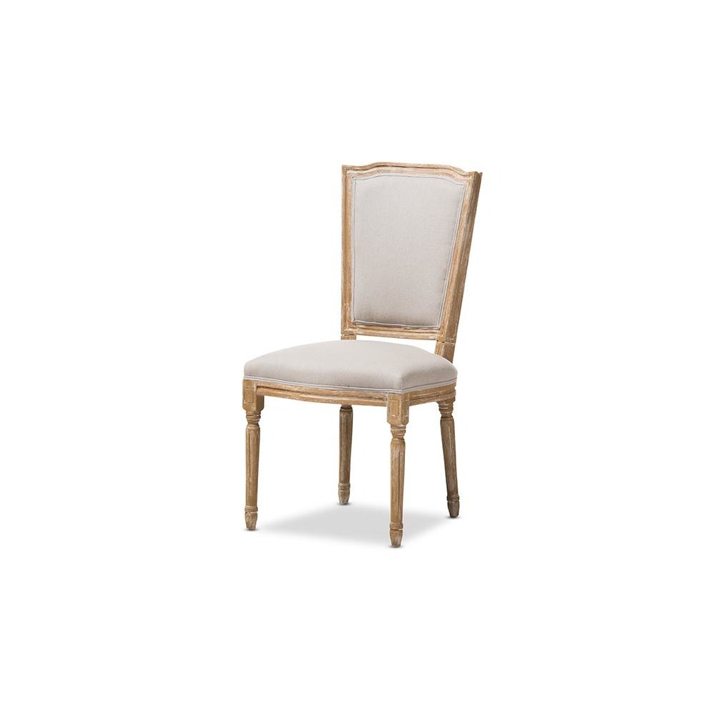 Beige Fabric Upholstered Dining Side Chair