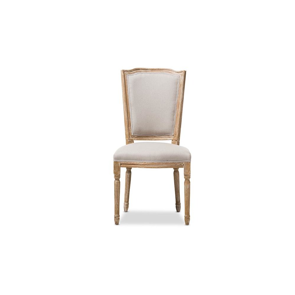 Beige Fabric Upholstered Dining Side Chair