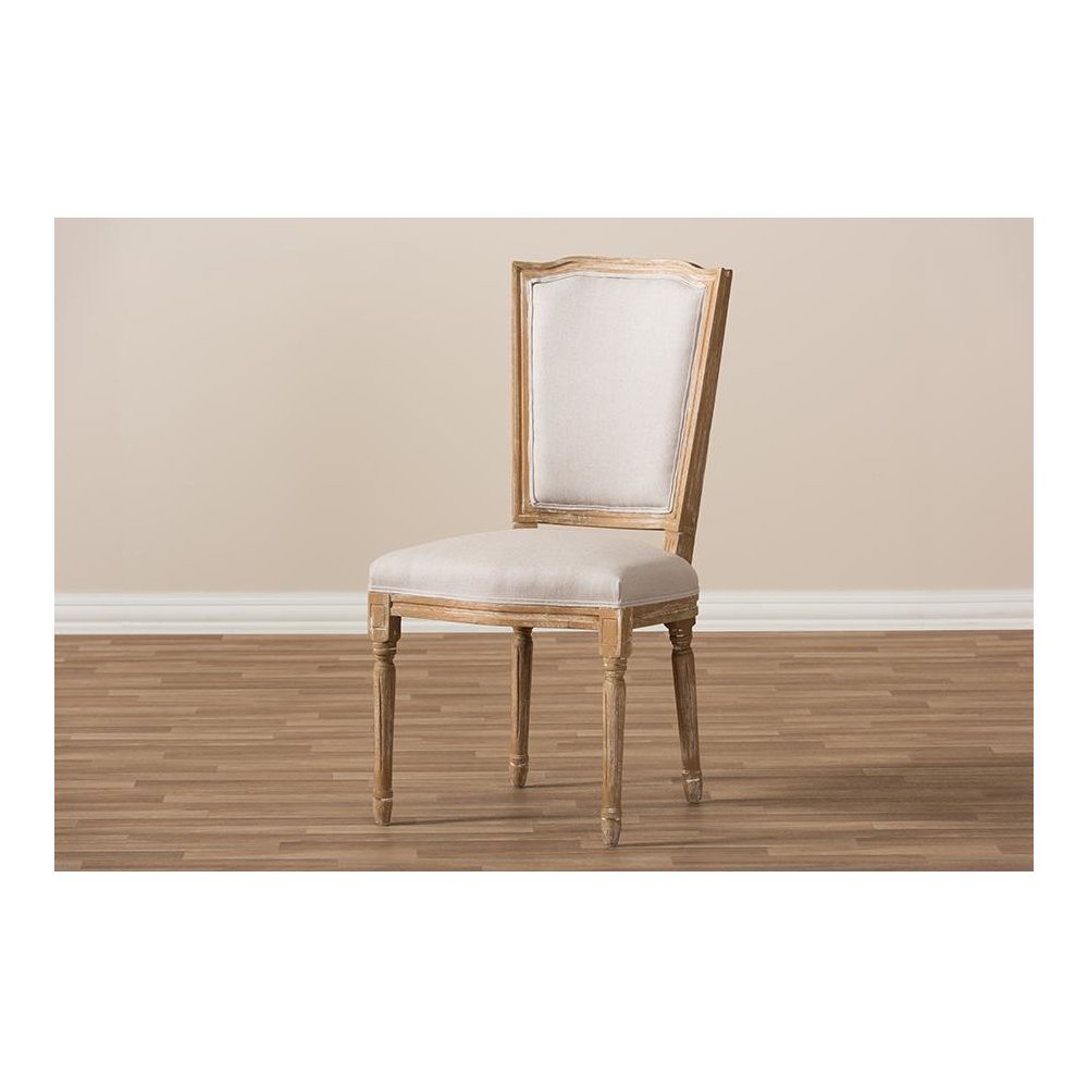Beige Fabric Upholstered Dining Side Chair