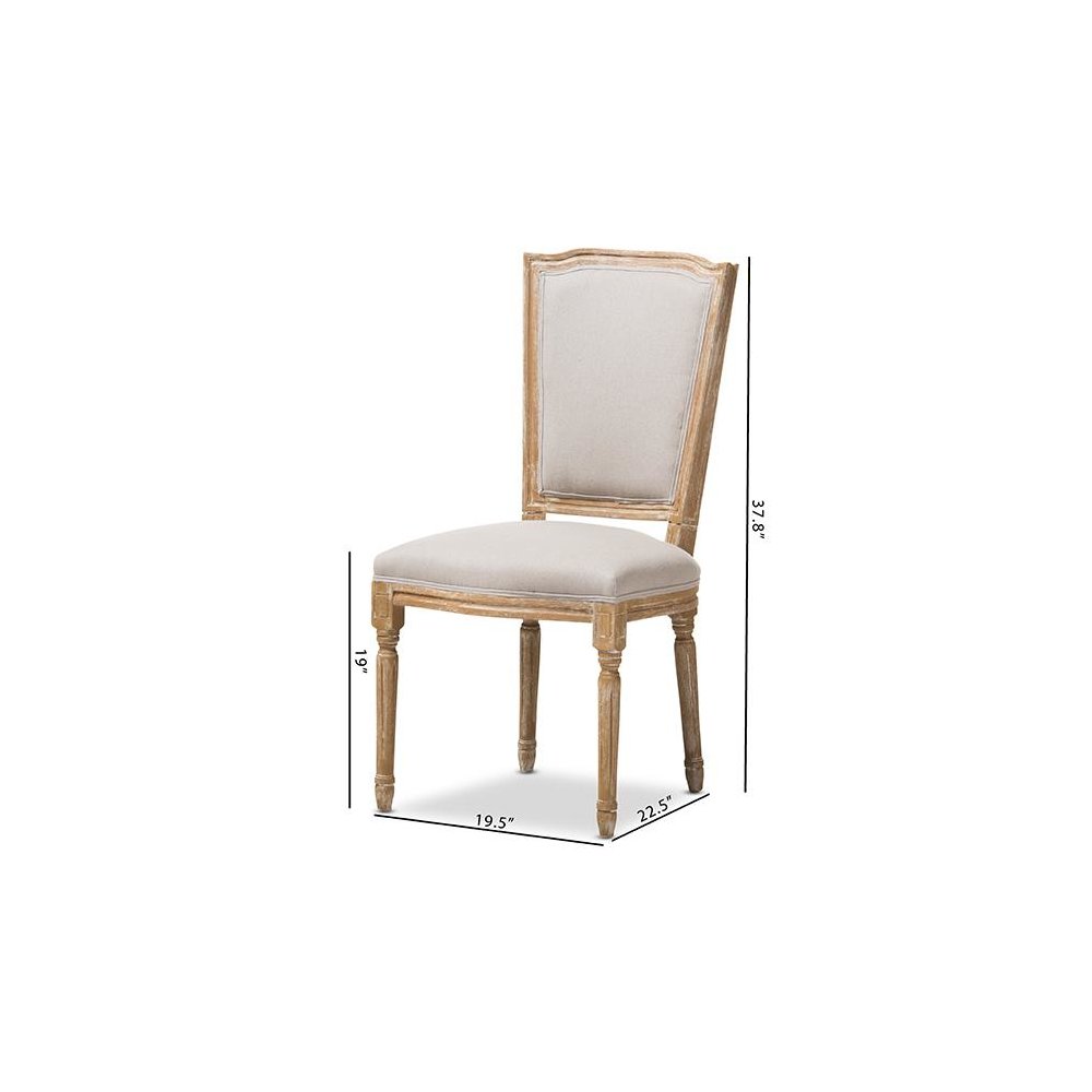 Beige Fabric Upholstered Dining Side Chair