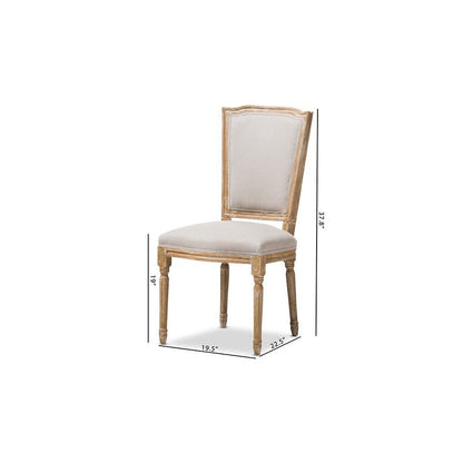 Beige Fabric Upholstered Dining Side Chair