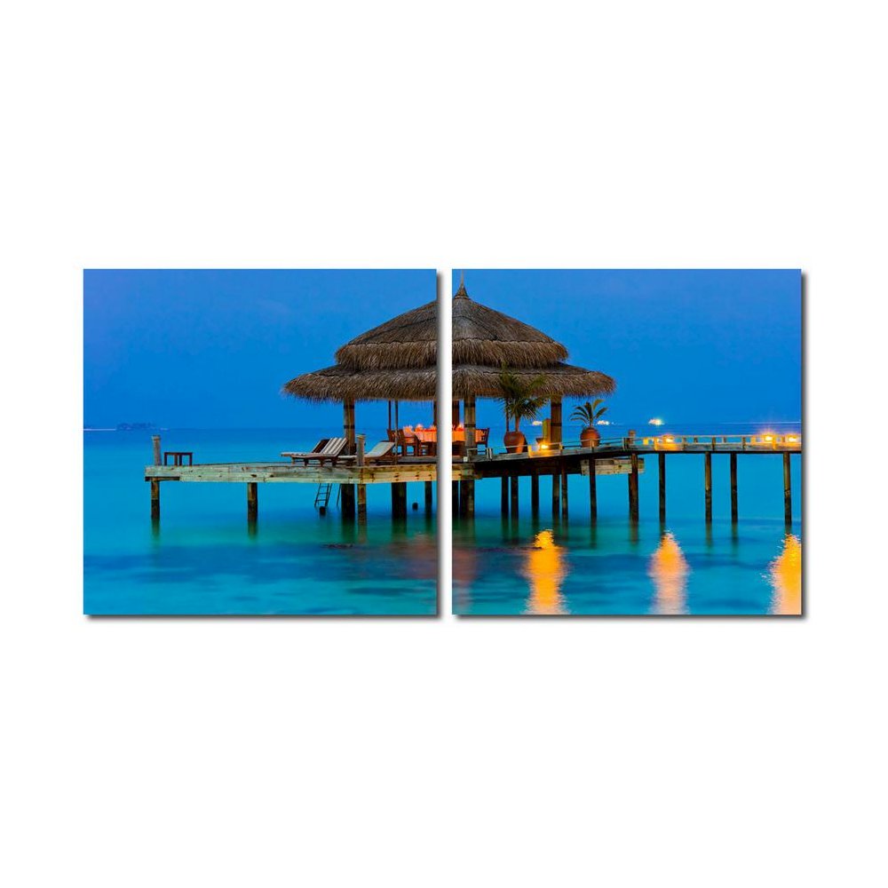 Dinner in the Tropics Mounted Photography Print Diptych Multi