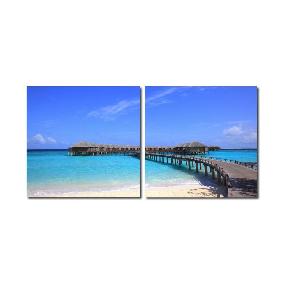 Bridge to Paradise Mounted Photography Print Diptych Multi