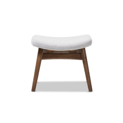 Baxton Studio Vera Mid-Century Modern Light Grey Fabric Upholstered Ottoman
