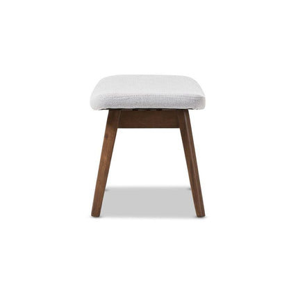 Baxton Studio Vera Mid-Century Modern Light Grey Fabric Upholstered Ottoman