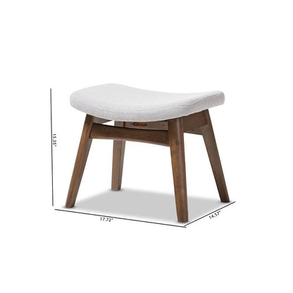 Baxton Studio Vera Mid-Century Modern Light Grey Fabric Upholstered Ottoman