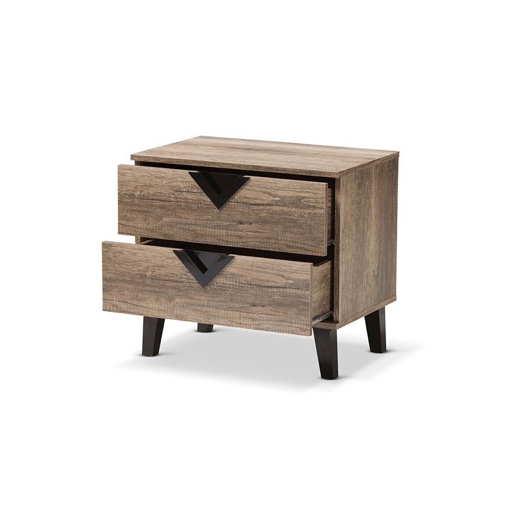 Swanson Modern and Contemporary Light Brown Wood 2-Drawer Nightstand