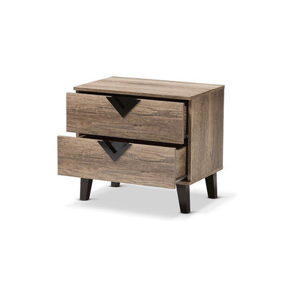 Swanson Modern and Contemporary Light Brown Wood 2-Drawer Nightstand