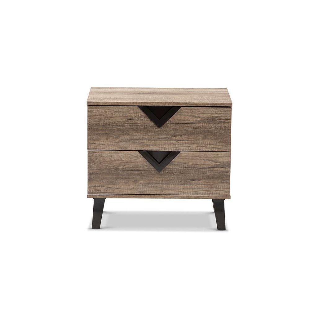 Swanson Modern and Contemporary Light Brown Wood 2-Drawer Nightstand