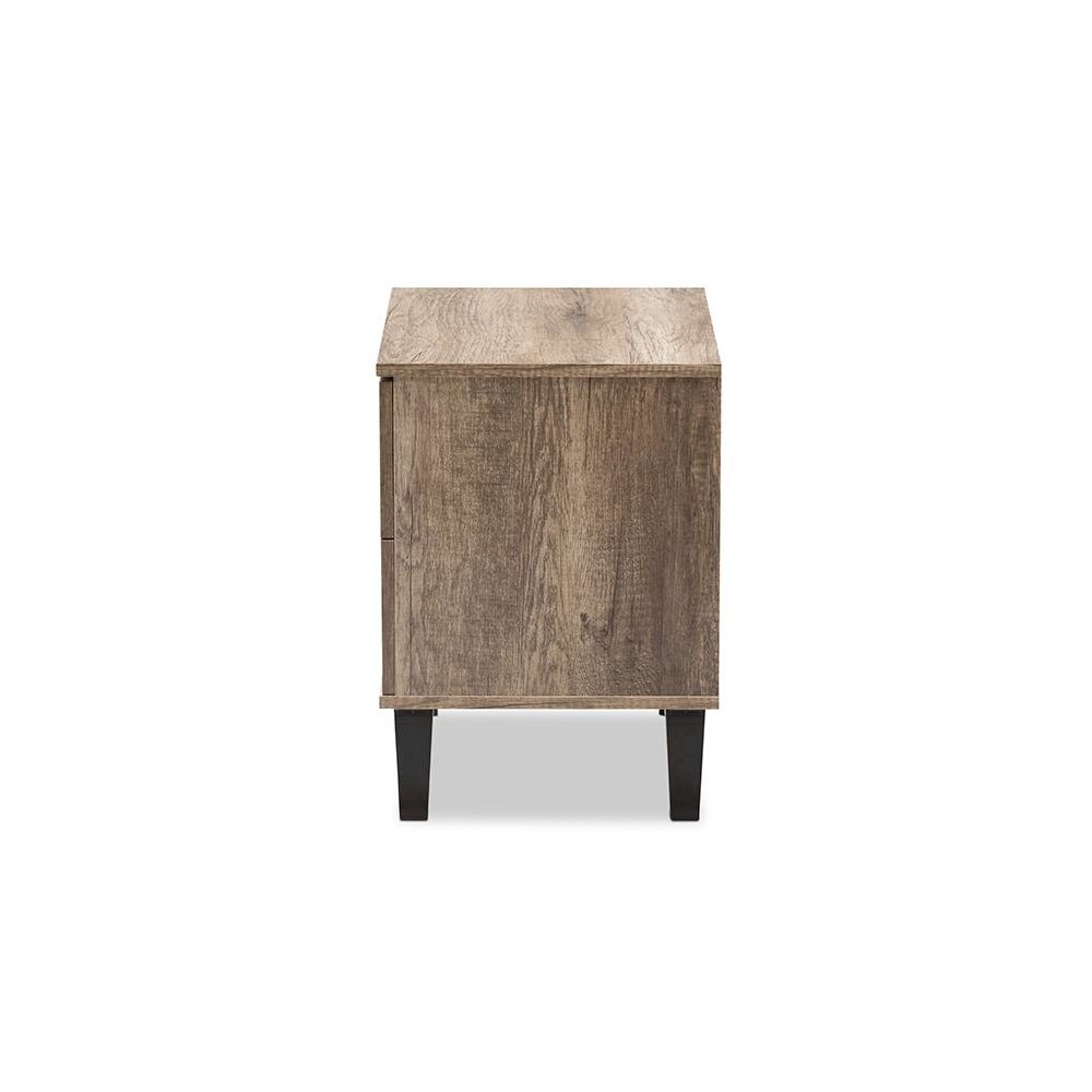 Swanson Modern and Contemporary Light Brown Wood 2-Drawer Nightstand