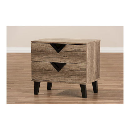 Swanson Modern and Contemporary Light Brown Wood 2-Drawer Nightstand