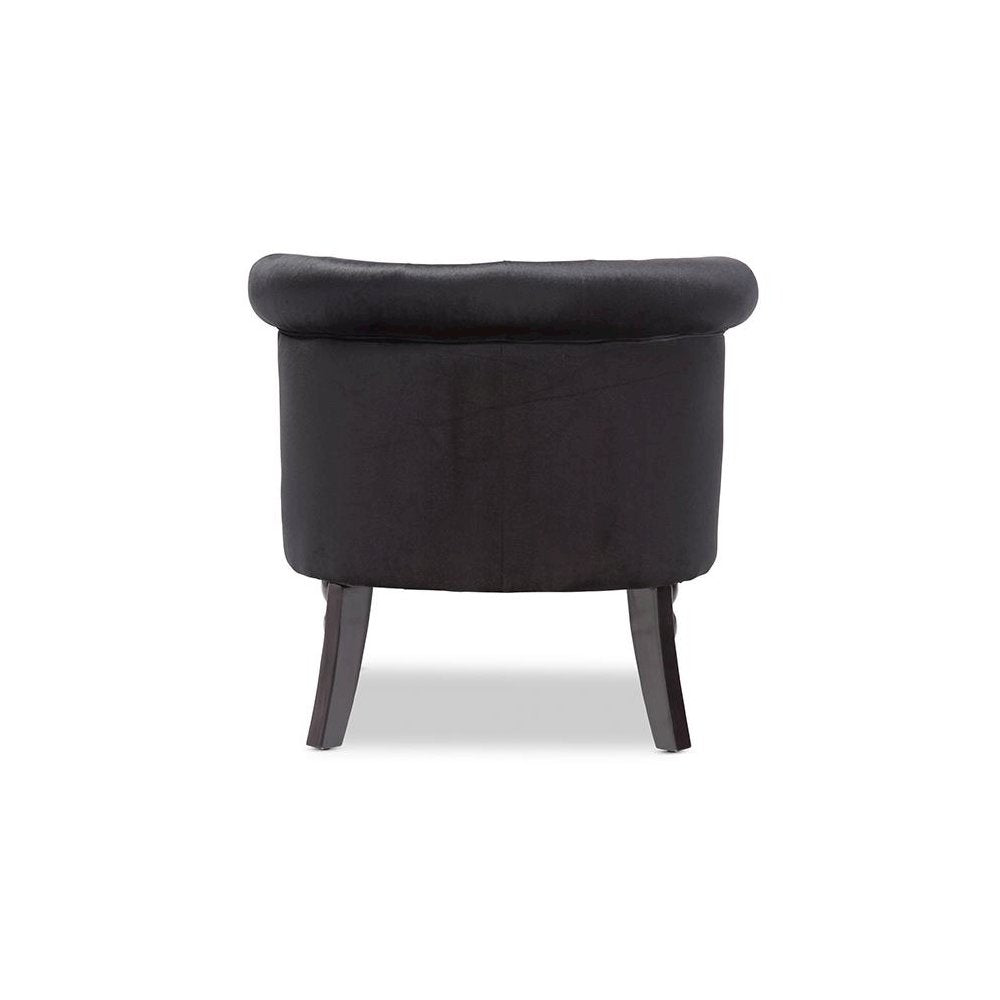 Black Velvet Fabric Upholstered Vanity Accent Chair