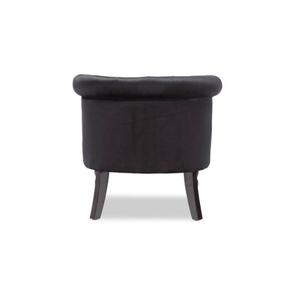 Black Velvet Fabric Upholstered Vanity Accent Chair