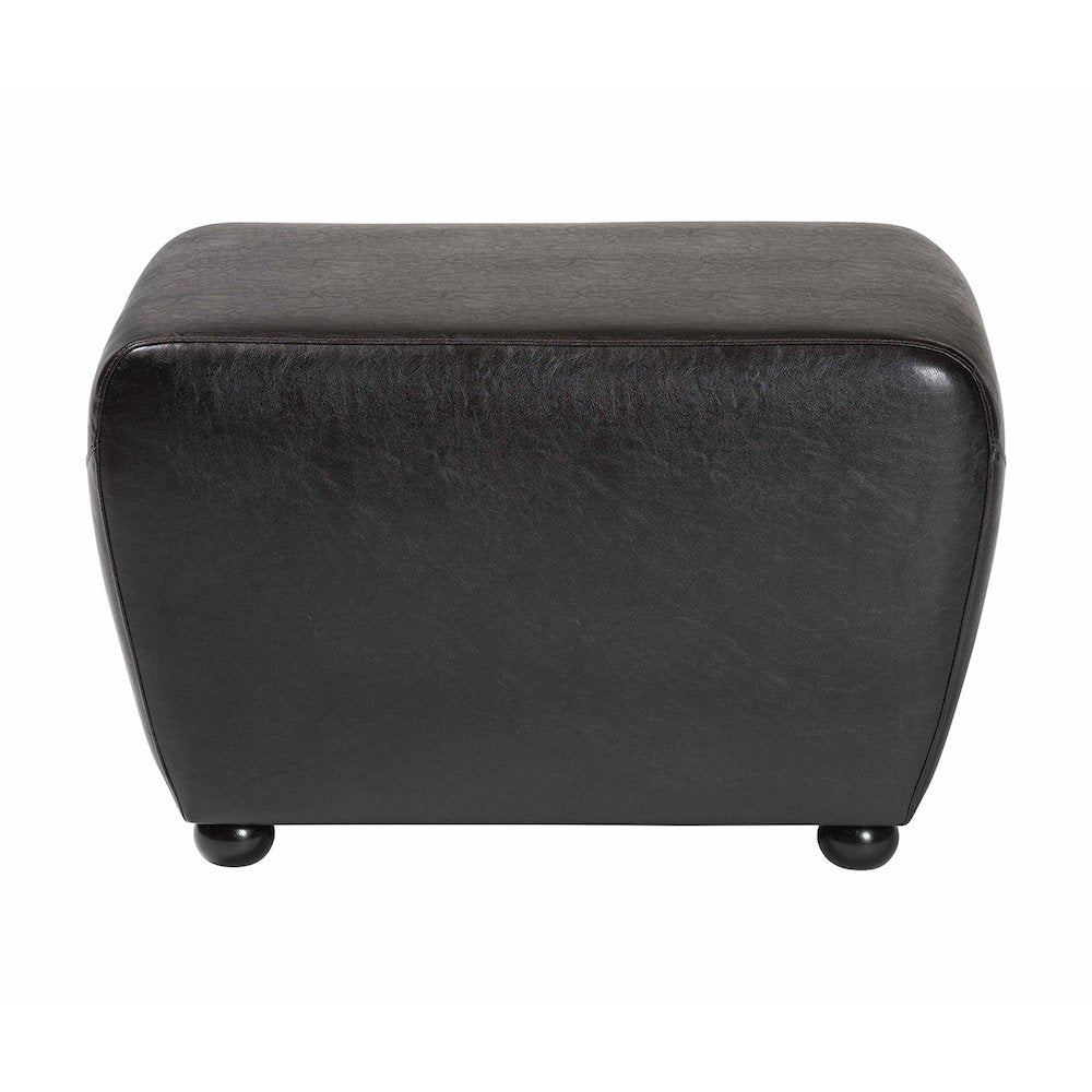 Baxton Studio Dark Brown FauxOttoman with Rounded Sides