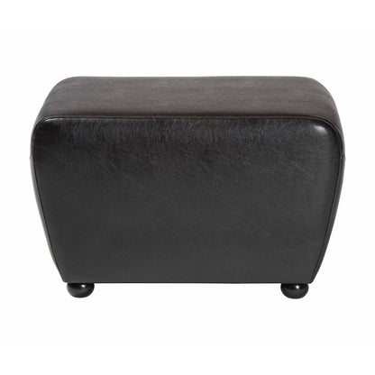 Baxton Studio Dark Brown FauxOttoman with Rounded Sides