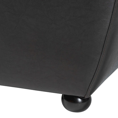 Baxton Studio Dark Brown FauxOttoman with Rounded Sides