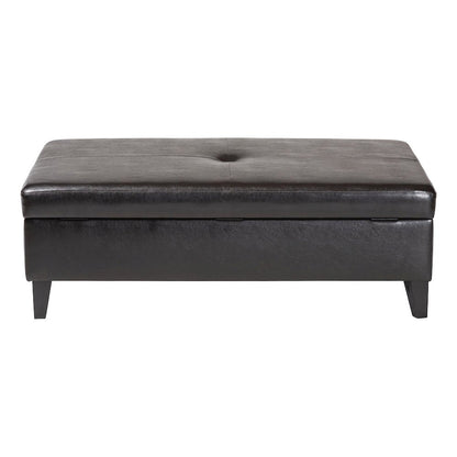 Baxton Studio Dark Brown Faux Leather Storage Cocktail Ottoman