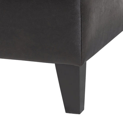 Baxton Studio Dark Brown Faux Leather Storage Cocktail Ottoman