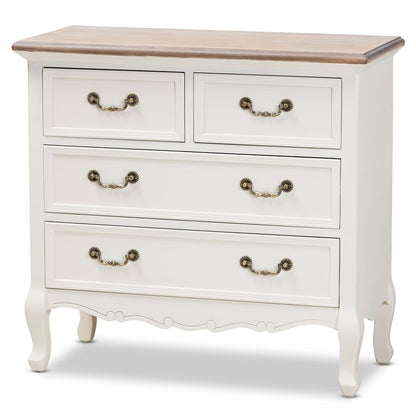 Oak Finished 4-Drawer Accent Storage Cabinet
